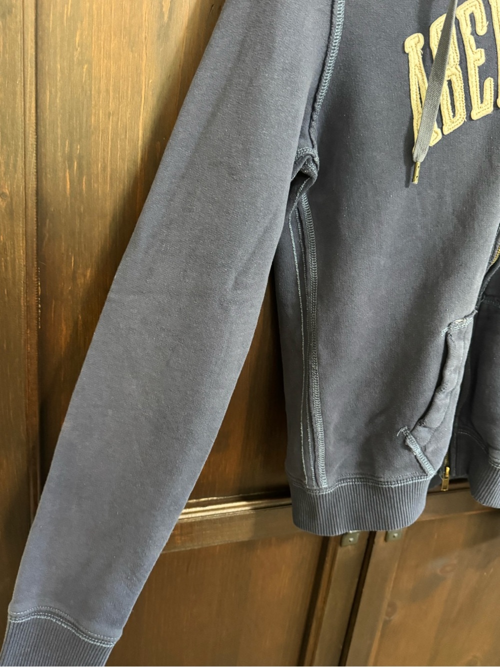 Y2K Abercrombie & Fitch Hoodie Navy Full Zip Sweatshirt size XL - Picture 3 of 8